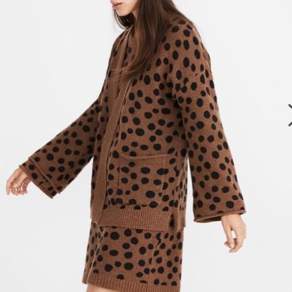 Madewell Leopard Dot Cardigan Sweater Sz S